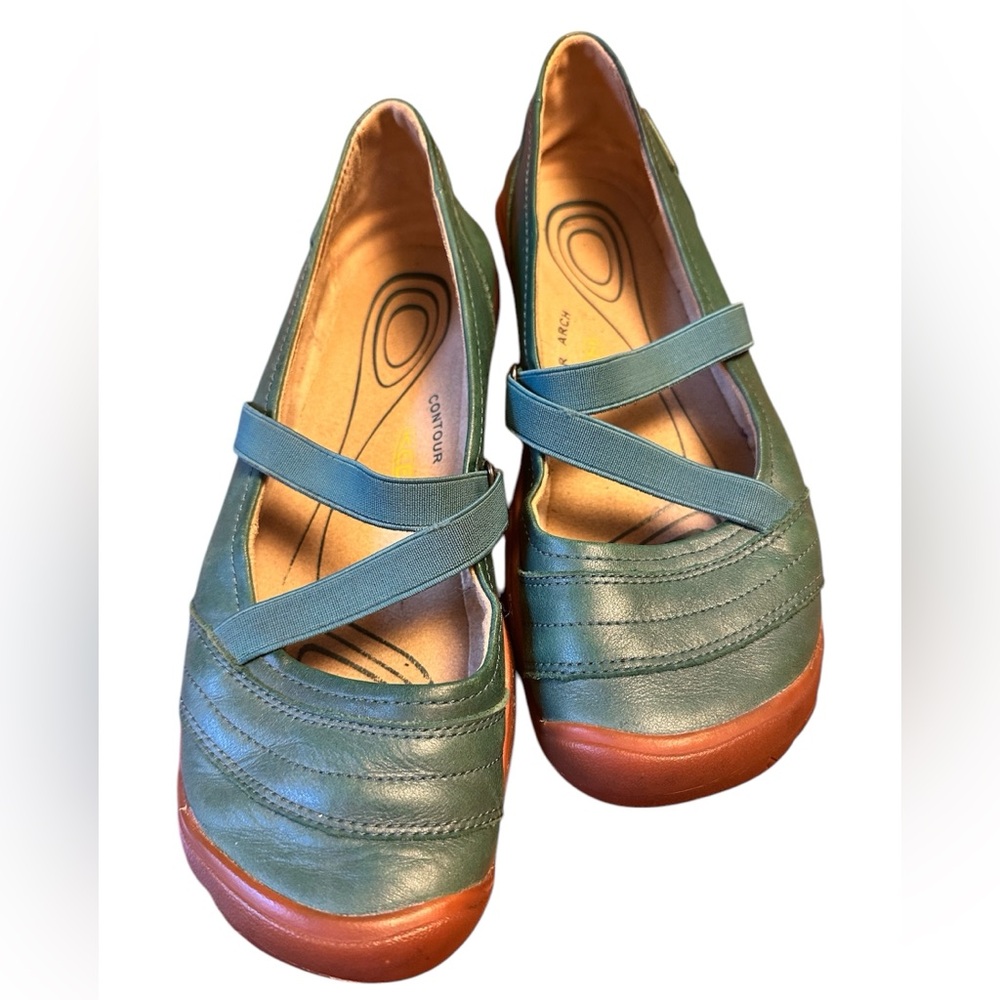 Keen rivington CNX criss cross flats teal green women's size 8.5